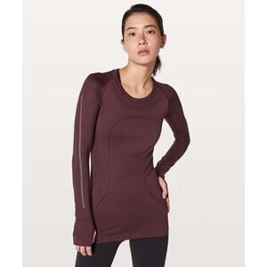 Lululemon Swiftly Tech Long-Sleeve Crew Reflective Breathable Running Shirt Sz 2